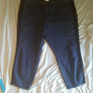 Plus jeans with black stripe down each side